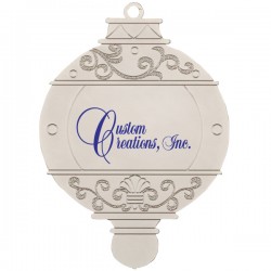 Custom Logo Silver Sculptured Bulb Ornament