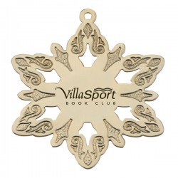 Custom Logo Snowflake Golden Holiday Ornament - 2 5/8"x3/4"