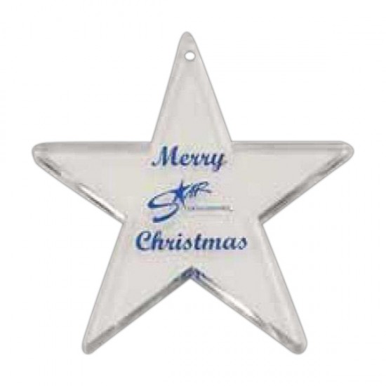 Custom Logo Star Acrylic Ornament with Custom Imprint (3 3/8"x3 1/2")