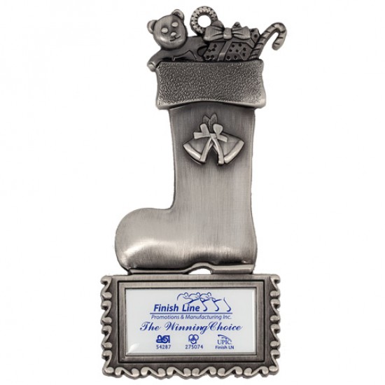 Custom Logo Zinc Alloy Boot Ornament w/ Imprinted Logo