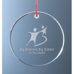 Custom Logo Round Polished Glass Ornament