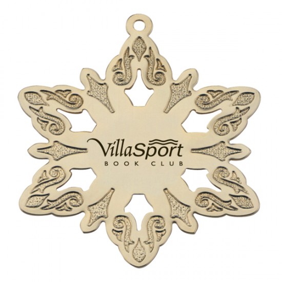 Custom Logo Snowflake Golden Holiday Ornament