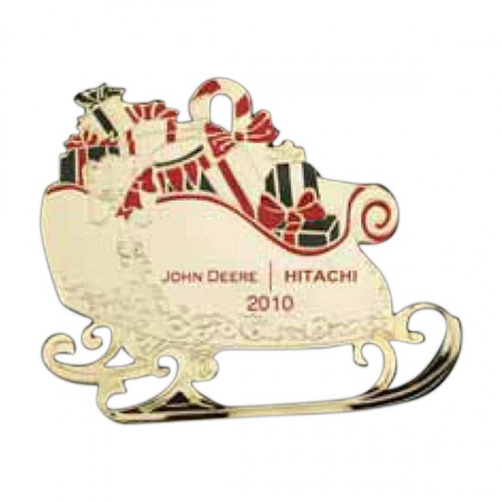 Custom Logo Sleigh Festive Holiday Ornament