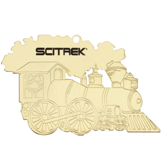 Custom Logo Train Golden Holiday Ornament