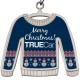 Custom Logo Shiny Nickel Finish Ugly Sweater Ornament With Epoxy Dome