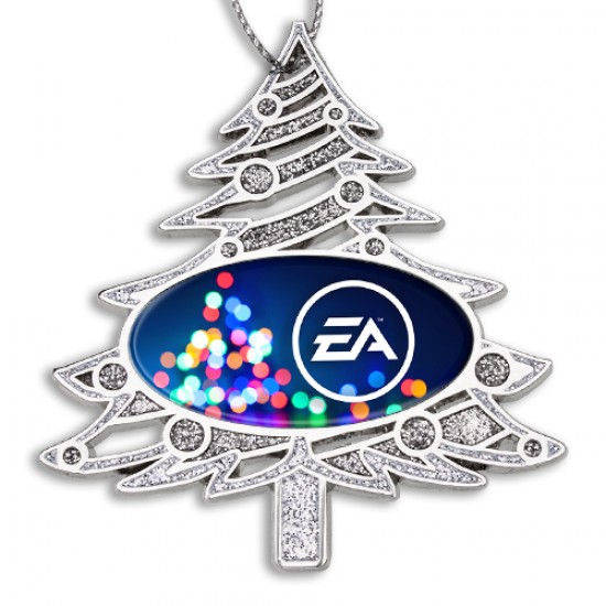 Custom Logo Glitter Christmas Tree Ornament