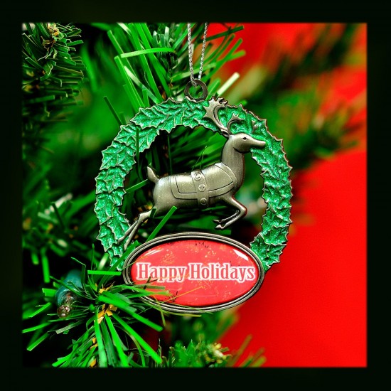 Custom Logo Glitter Wreath Ornament