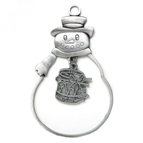 Custom Logo Frosty Ornament w/Custom Cast Charm