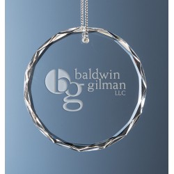 Custom Logo Round Faceted Ornament