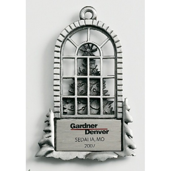 Custom Logo Marken Design Window w/ Tree Cast Ornament & Silk Screened Plate