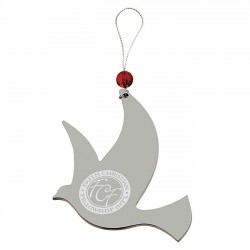 Custom Logo Silver Dove Ornament