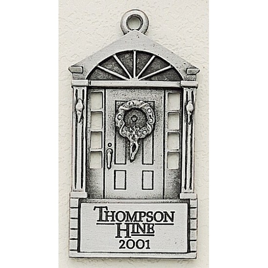 Custom Logo Design Front Door Cast Ornament w/ Silk Screened Plate