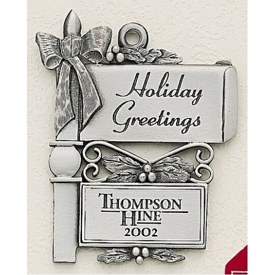 Custom Logo Design Mail Box Cast Ornament w/ Silk Screened Plate