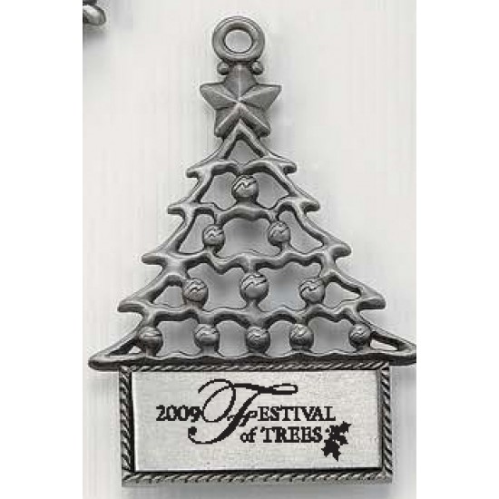 Custom Logo Pewter Finish Tree Shape Ornament