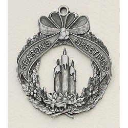 Custom Logo Design Wreath w/ Candles Cast Ornament