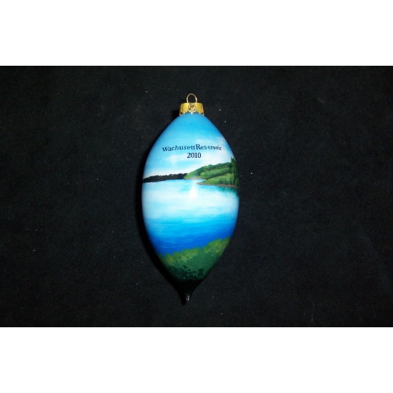 Custom Logo Small Olive Shape Glass Ornament - Simple Artwork