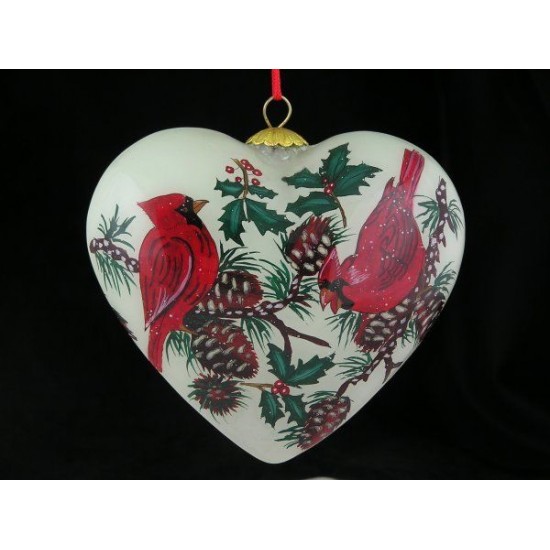 Custom Logo Heart Shape Glass Ornament - Complex Artwork