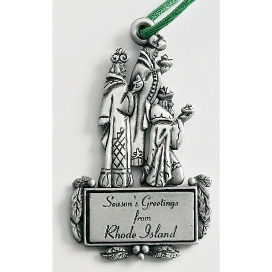 Custom Logo Design 3 Wise Men Cast Ornament w/ Silk Screened Plate