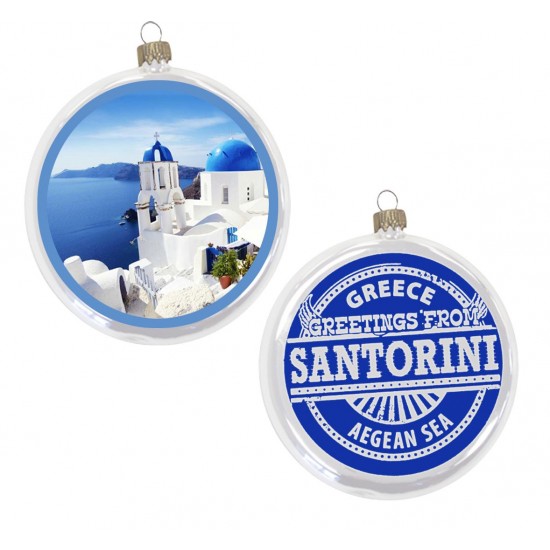 Custom Logo Round Glass Disc Ornaments 3 1/2"