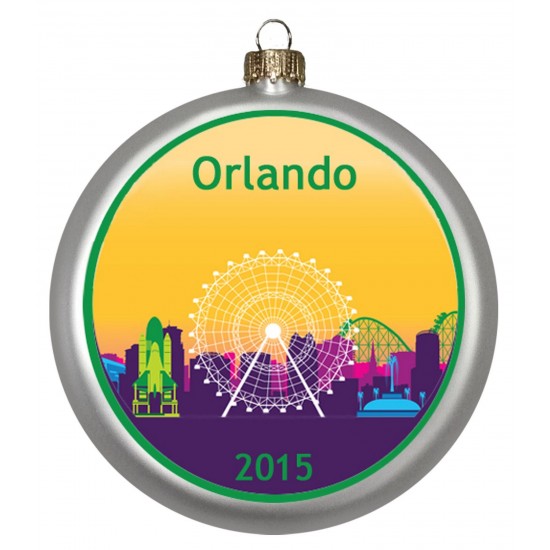 Custom Logo Round Glass Disc Ornaments 3 1/2"