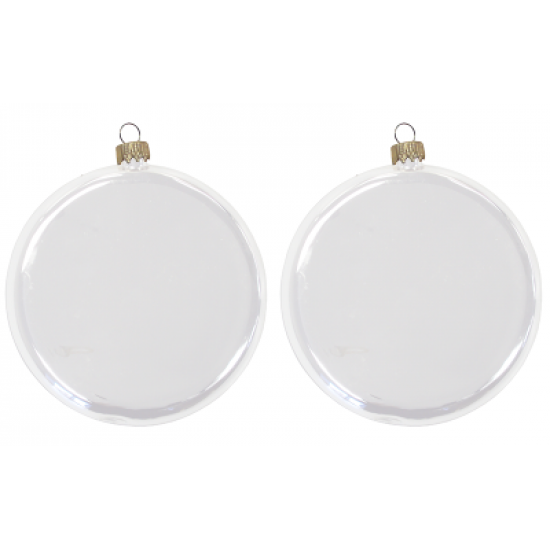 Custom Logo Round Glass Disc Ornaments 3 1/2"