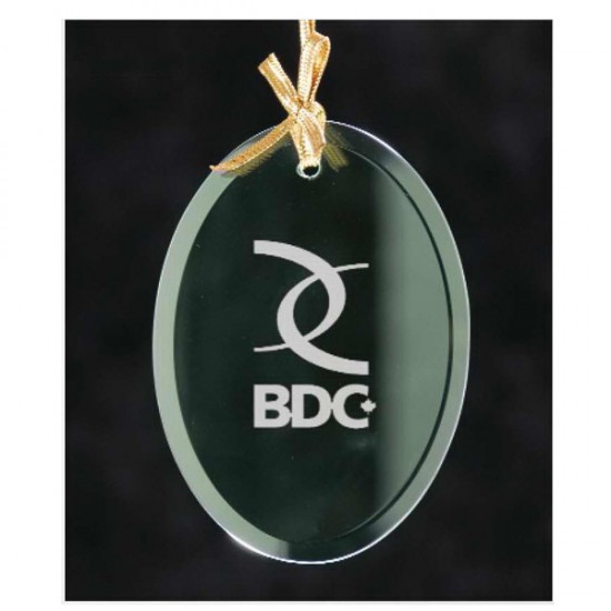 Custom Logo Oval Jade Glass Ornament