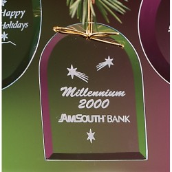 Custom Logo Beveled Jade Crystal Arch Ornaments