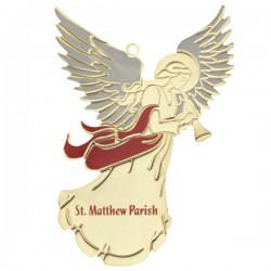 Custom Logo Angel Festive Holiday Ornament with Color Trim Custom Logo Angel Festive Holiday Ornament with Color Trim