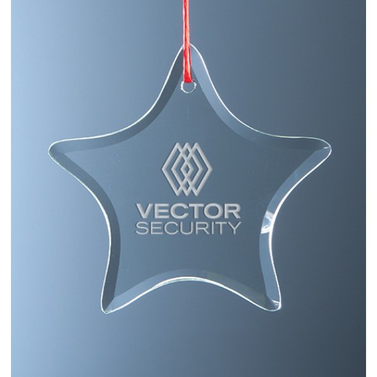 Custom Logo Festive Glass Star Ornament