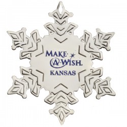 Custom Logo Snowflake Silver Plated Holiday Ornament - 2 3/4"x3 1/4"