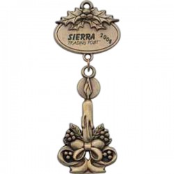Custom Logo Cast Brass Finish Candle Holiday Ornament with Imprintable Plate