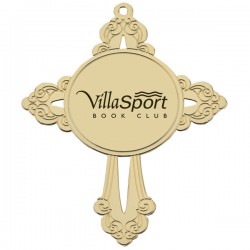 Custom Logo Cross Ornament with Inner Oval