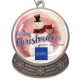 Custom Logo Antique Silver Finish Snow Globe Shape Ornament