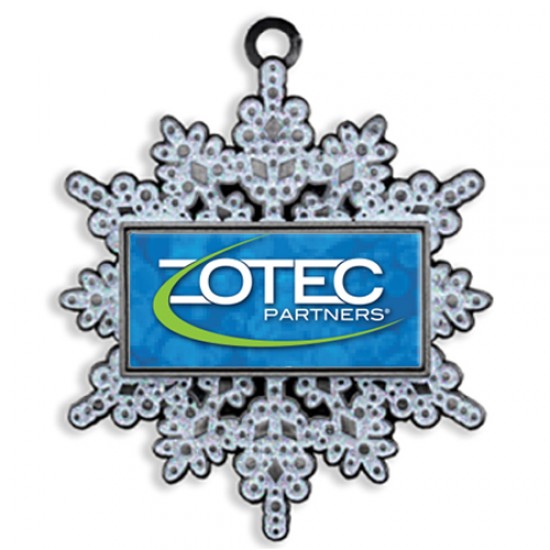 Custom Logo Glitter Snowflake Ornament