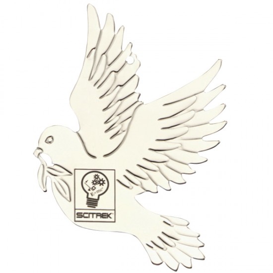 Custom Logo Dove Silver Plated Holiday Ornament