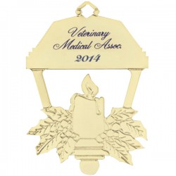 Custom Logo Lantern with Candle Golden Holiday Ornament Custom Logo Lantern with Candle Golden Holiday Ornament