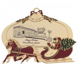 Custom Logo Horse & Sleigh Holiday Ornament Custom Logo Horse & Sleigh Holiday Ornament