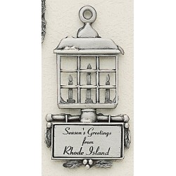 Custom Logo Design Lantern Cast Ornament w/ Silk Screened Plate