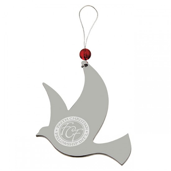 Custom Logo Silver Dove Ornament