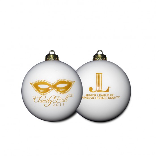 Custom Logo 3" Ball Glass Ornament - Simple Artwork
