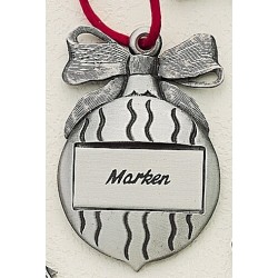 Custom Logo Design Ball Cast Ornament w/ Silk Screened Plate