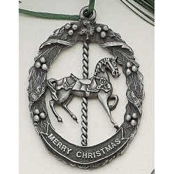 Custom Logo Design Carousel Horse Cast Ornament