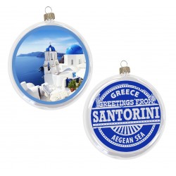 Custom Logo Round Glass Disc Ornaments 3 1/2"